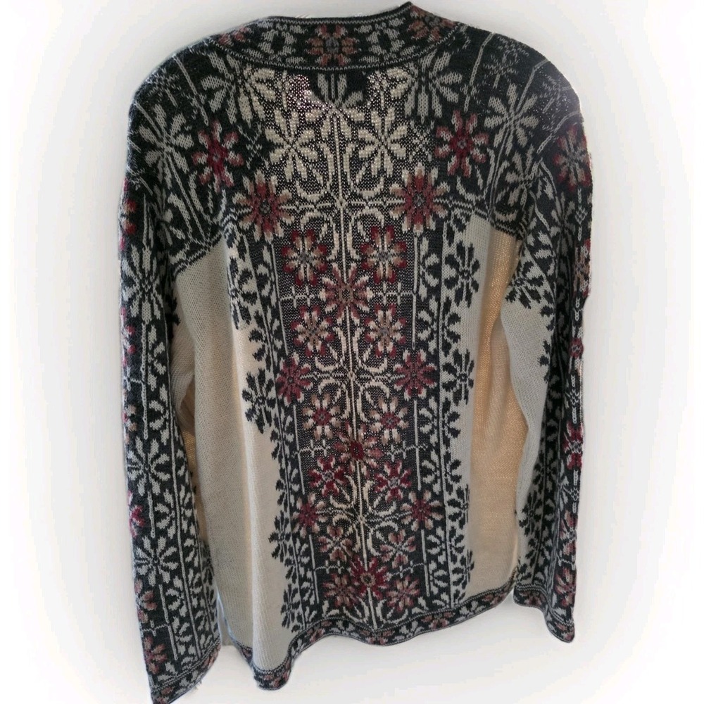 Vintage Intiwara Women's 100% Alpaca Cardigan Nordic XL Full Zip - Picture 3 of 15